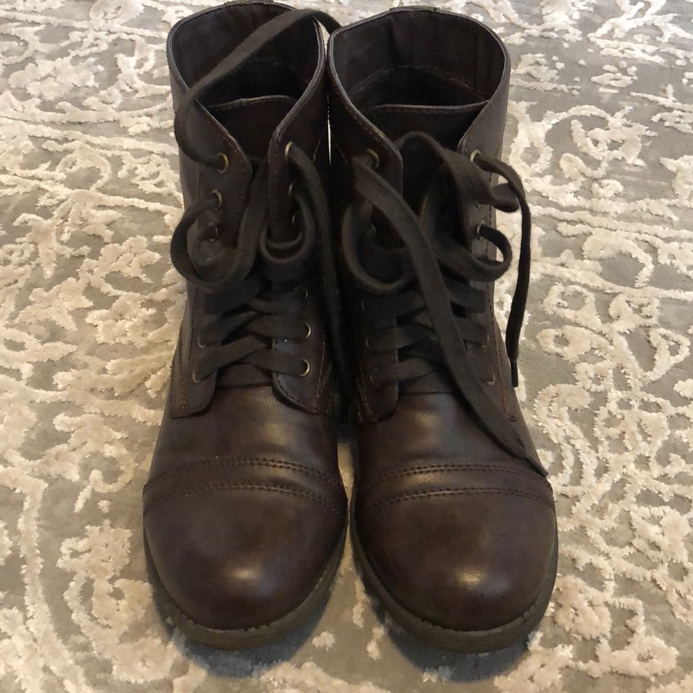Dark brown booties